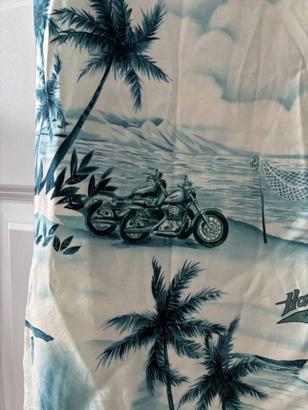 Harley Davidson Size L Logo & Motorcycle Patterned Summer Sleeveless Dress - Picture 4 of 8